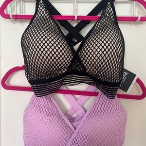 2 SPORT BRAS NWT - Victoria's Secret 36D Medium Support Mesh Crossback